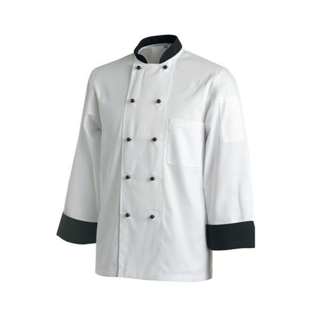 A contrast long chef jacket.