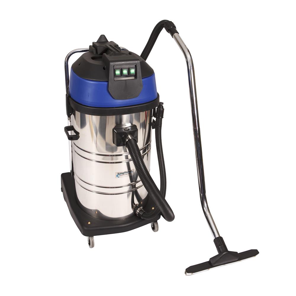 80L STAINLESS STEEL WET/DRY VACUUM CLEANER   3 MOTORS   By Kingfisher