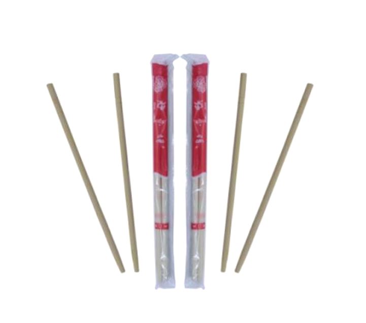 BAMBOO CHOPSTICKS ROUNDED IN POLYBAG SLEEVE   195mm