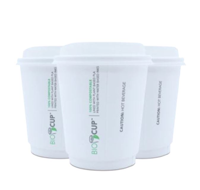 BIO D/WALL PLA COFFEE CUP   250ml