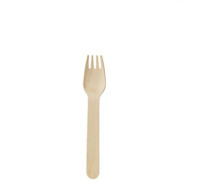 BIO DEGRADABLE WOODEN FORK   140mm