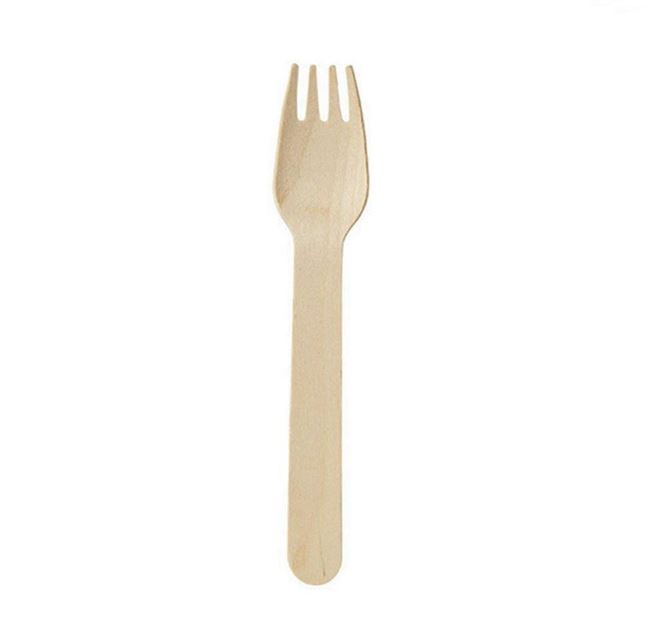 BIO DEGRADABLE WOODEN FORK   160mm