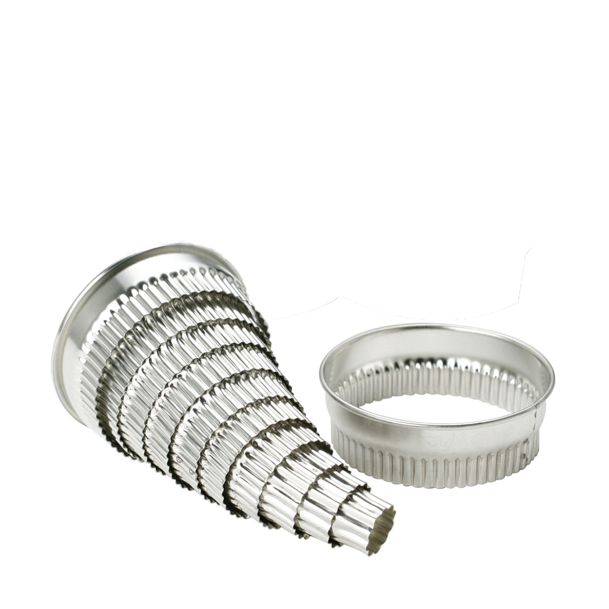 BAKING CUTTING SET 10 PIECE FLUTED STAINLESS STEEL