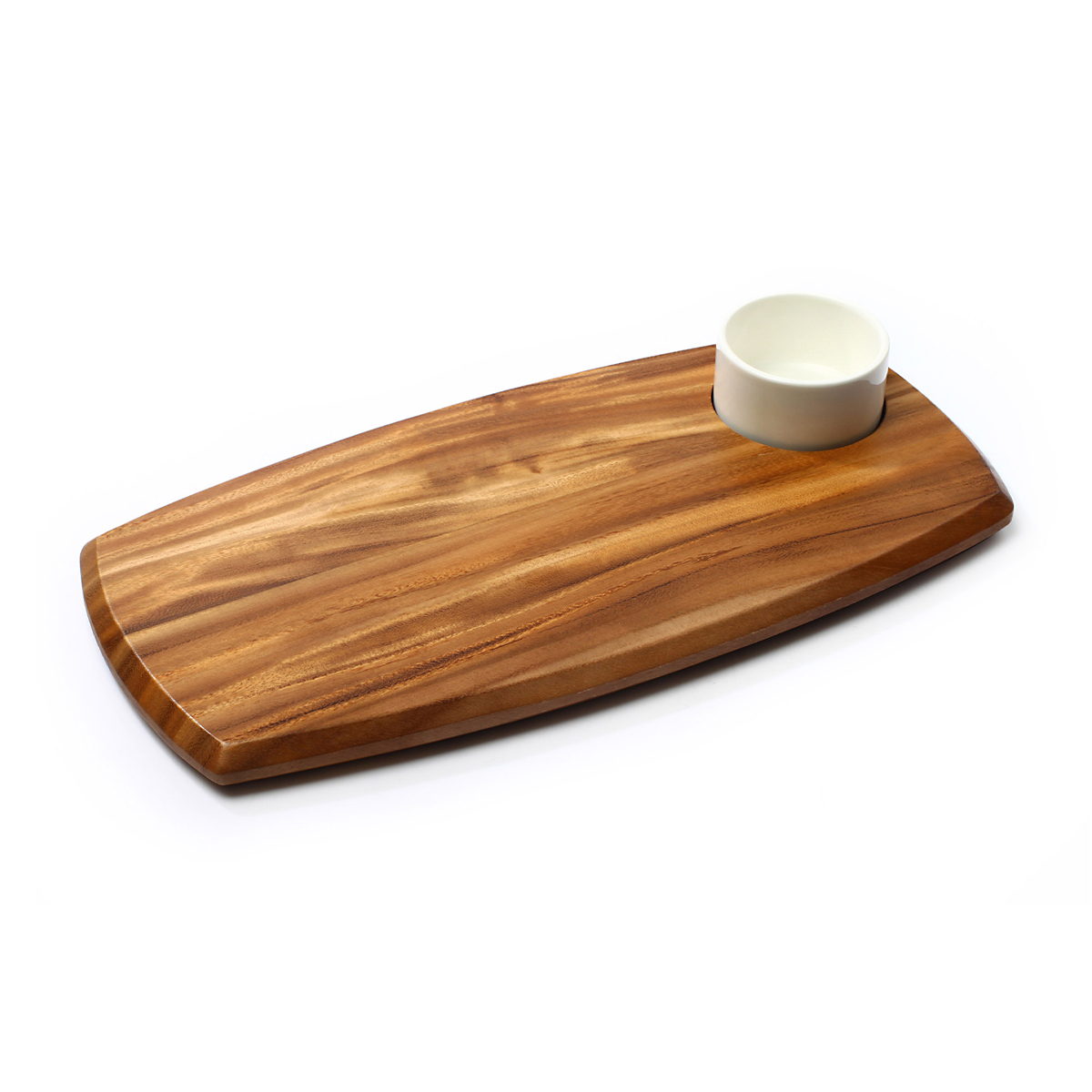 WOODEN SERVING BOARD SMALL WITH DIP BOWL By Infiniti