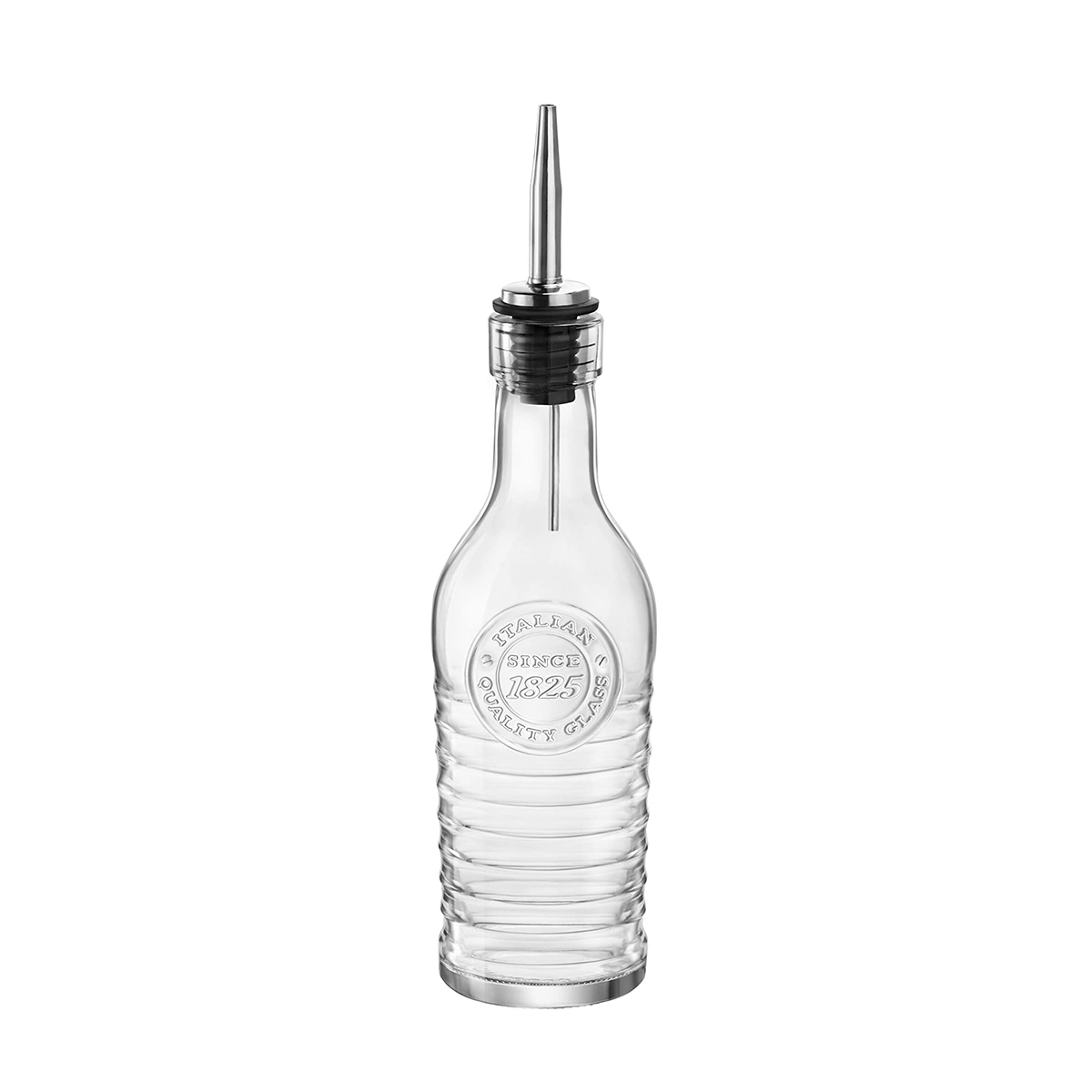 OFFICINA 1825 OIL/VINEGAR BOTTLE 270ML   WITH METAL POURER   By Bormioli Rocco
