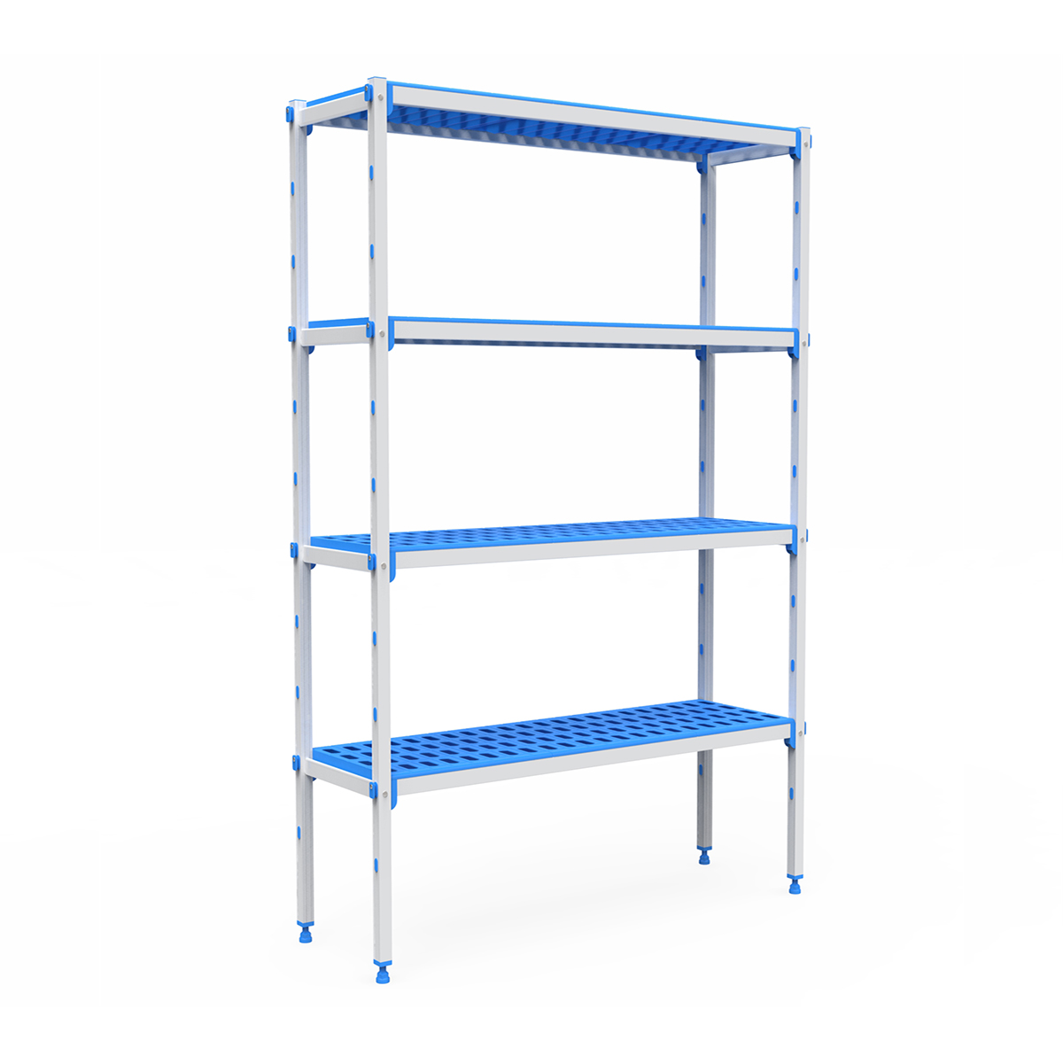 ALUMINIUM AND PLASTIC SHELVING UNIT 935X555X1750MM   FREE STANDING   By Pujadas