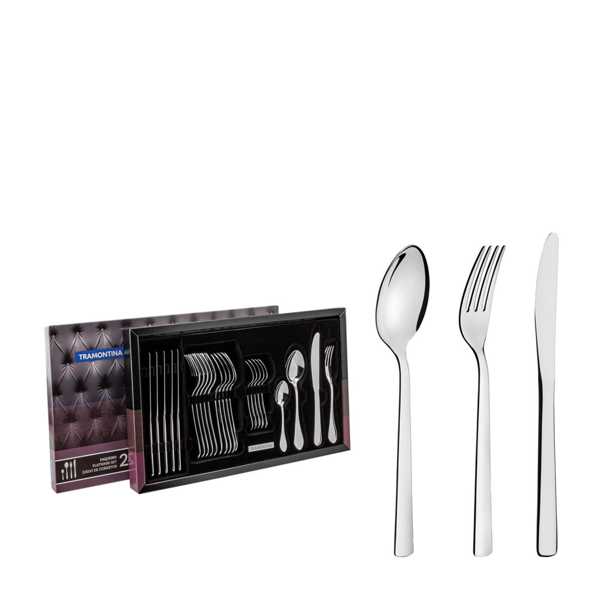 OSLO MIRROR FINISH S/STEEL CUTLERY SET 24 PIECE   By Tramontina