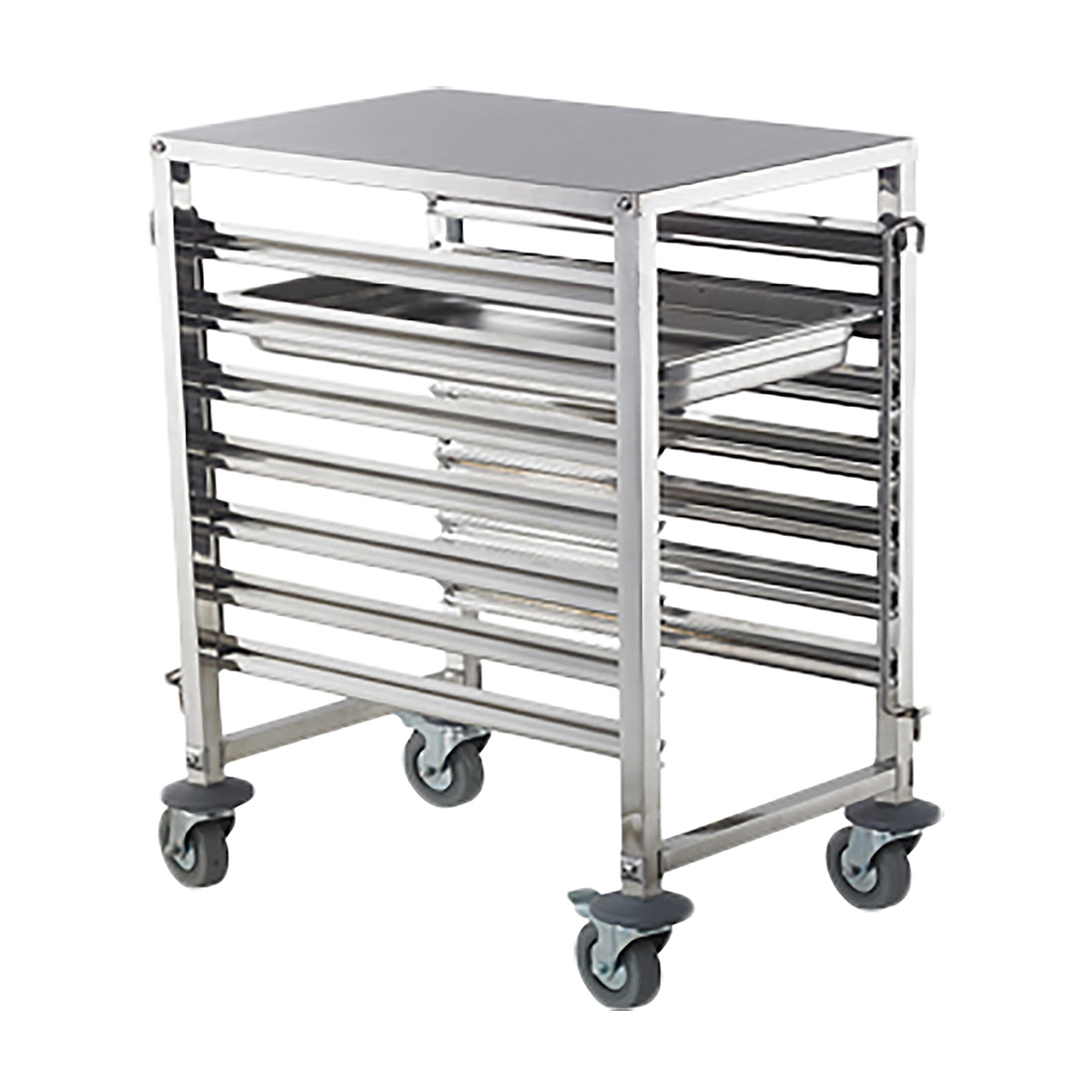MOBILE WORKING TABLE S/STEEL 385X550X900MM  7 TIER   By Global