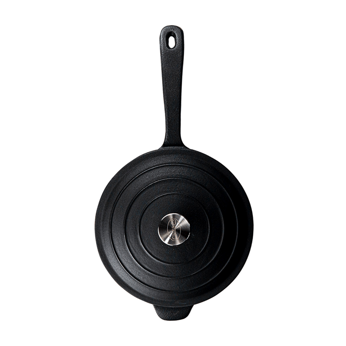 CAST IRON CHEF SAUCEPAN WITH LID 240MM   BLACK