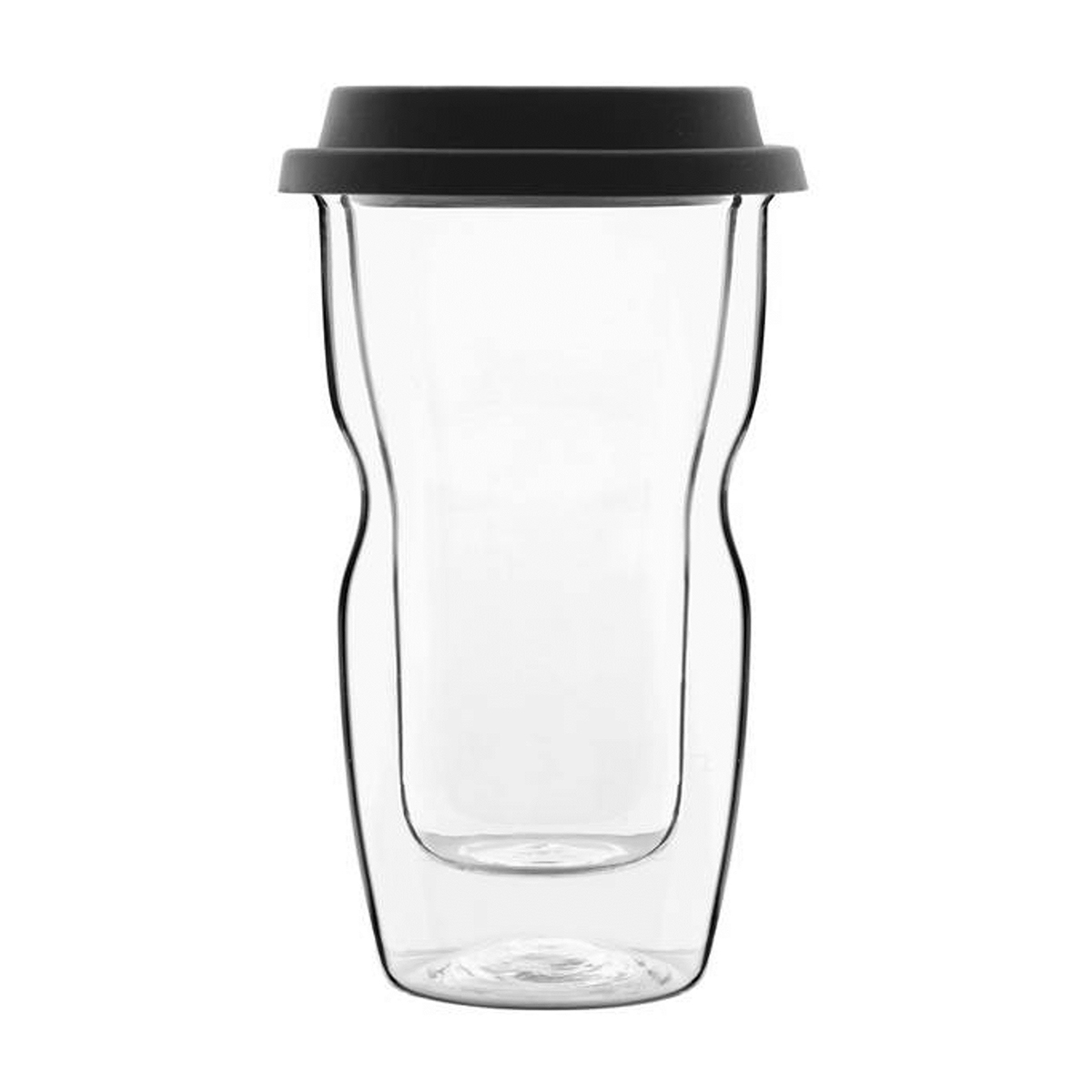 THERMIC GLASS COFFEE-ON-THE-GO MUG 340ML   WITH SILICON LID   By Luigi Bormioli