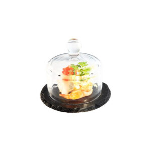 NATURAL SLATE PLATE WITH GLASS COVER By APS