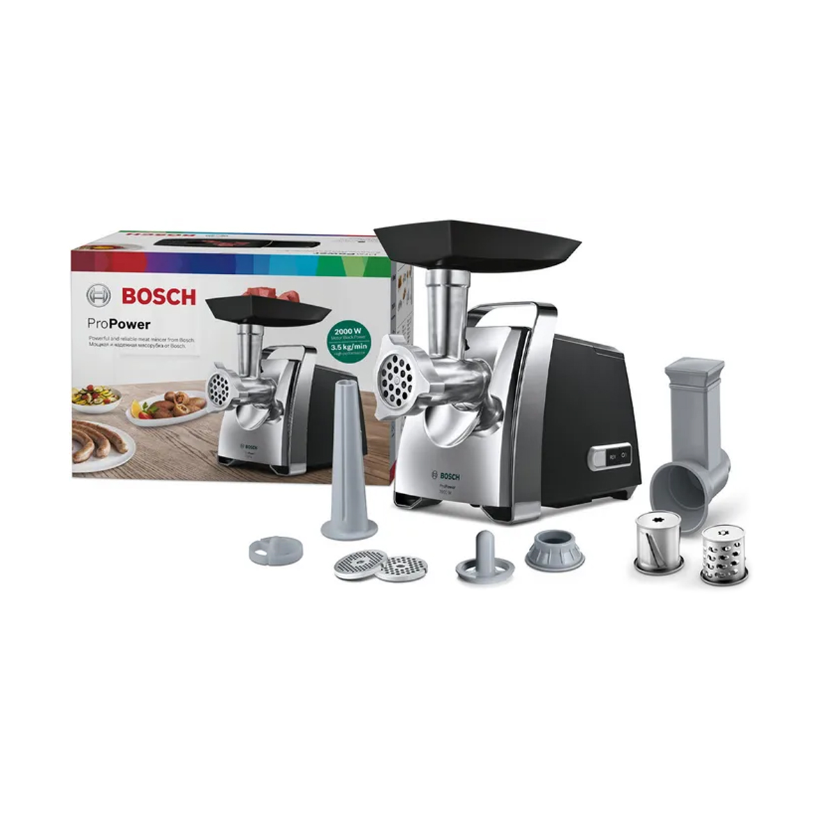 PRO POWER MEAT MINCER 2000W BLACK/CHROME By Bosch
