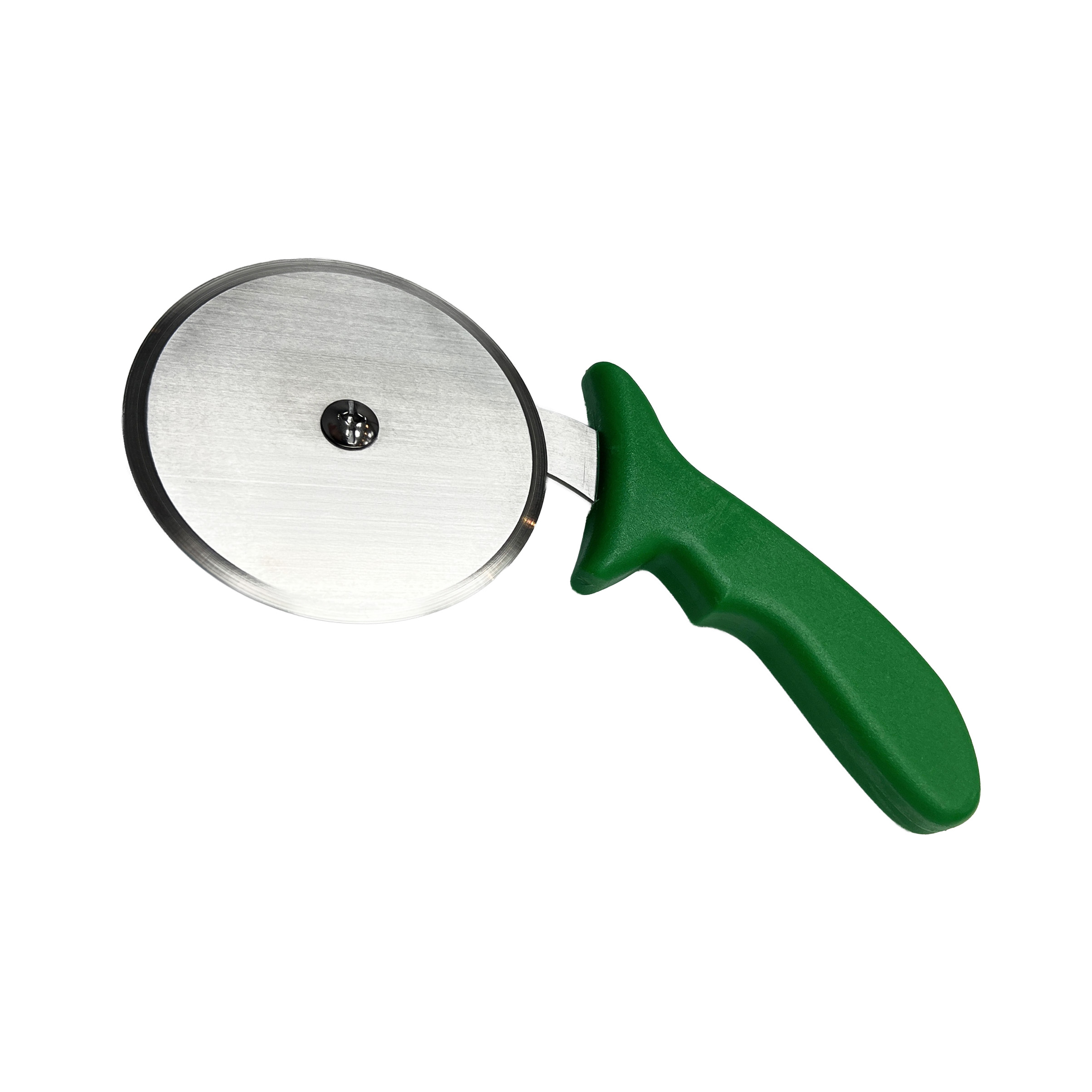 LARGE PIZZA CUTTER   GREEN PLASTIC HANDLE