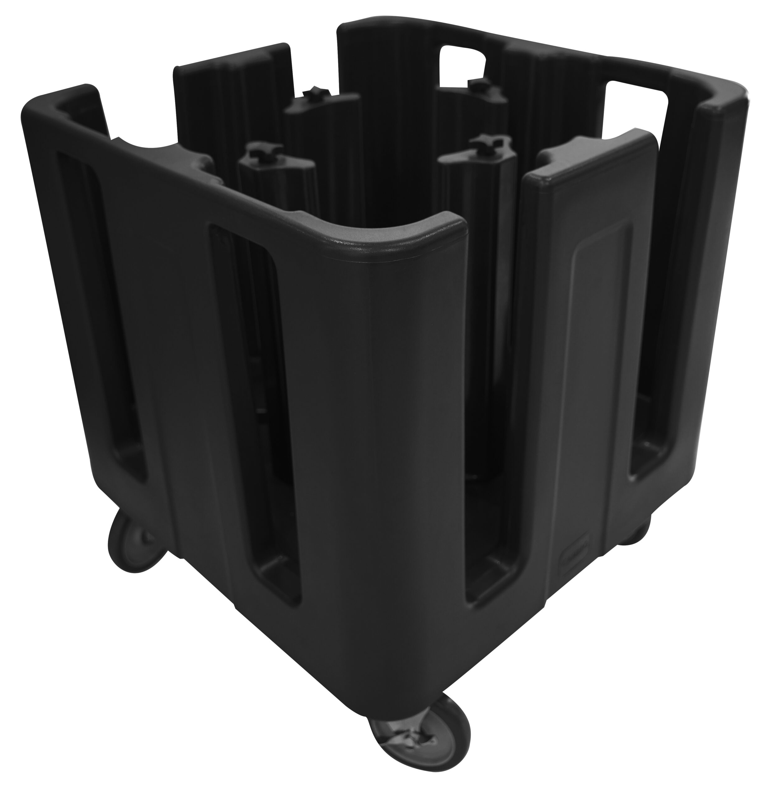 ADJUSTABLE COMPACT DISH CADDY BLACK – 690MM X 690MMX 810MM H – 4 TOWER   By Cambro