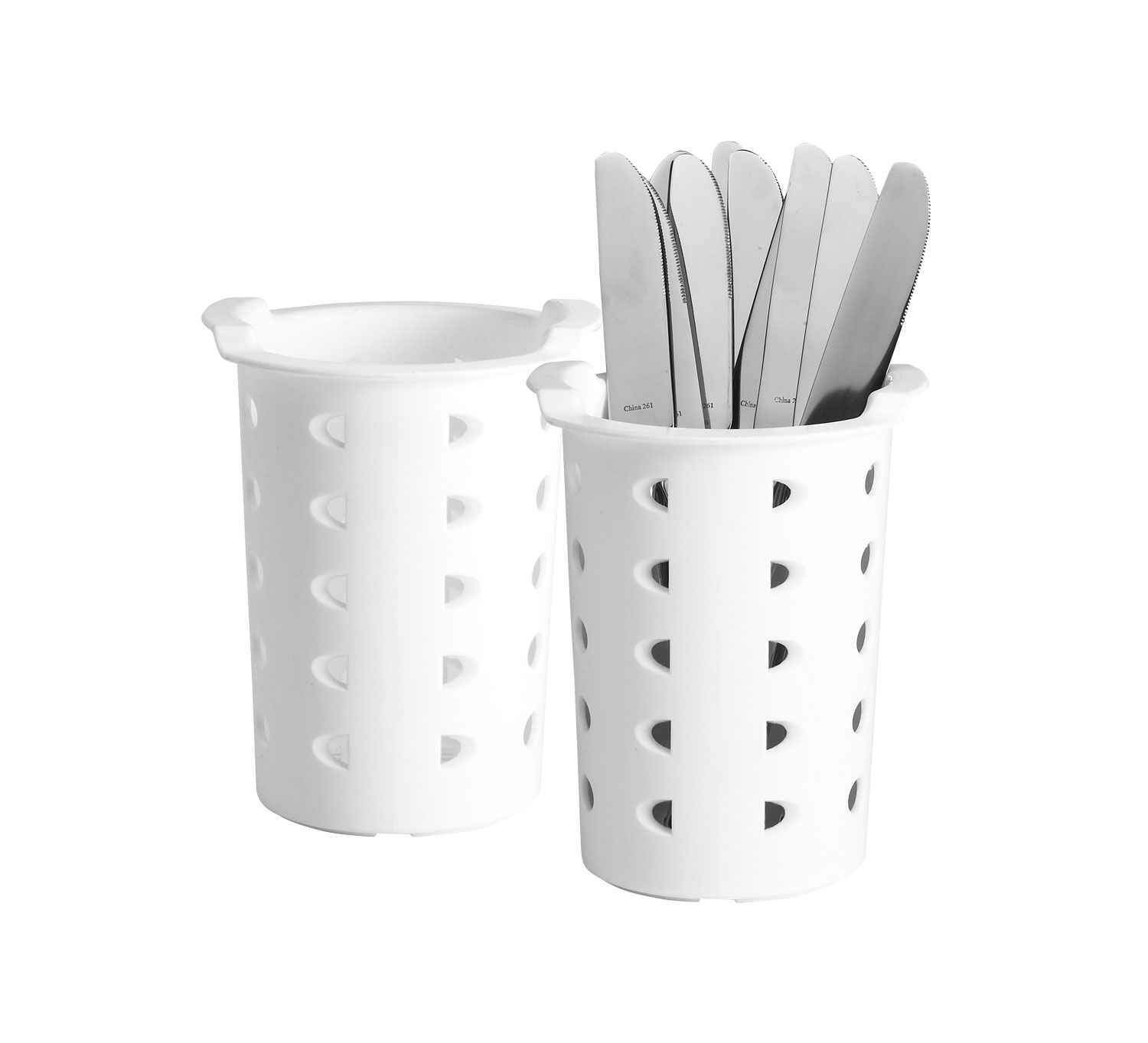 CUTLERY HOLDERS – FLATWARE CYLINDER – WHITE By Cambro