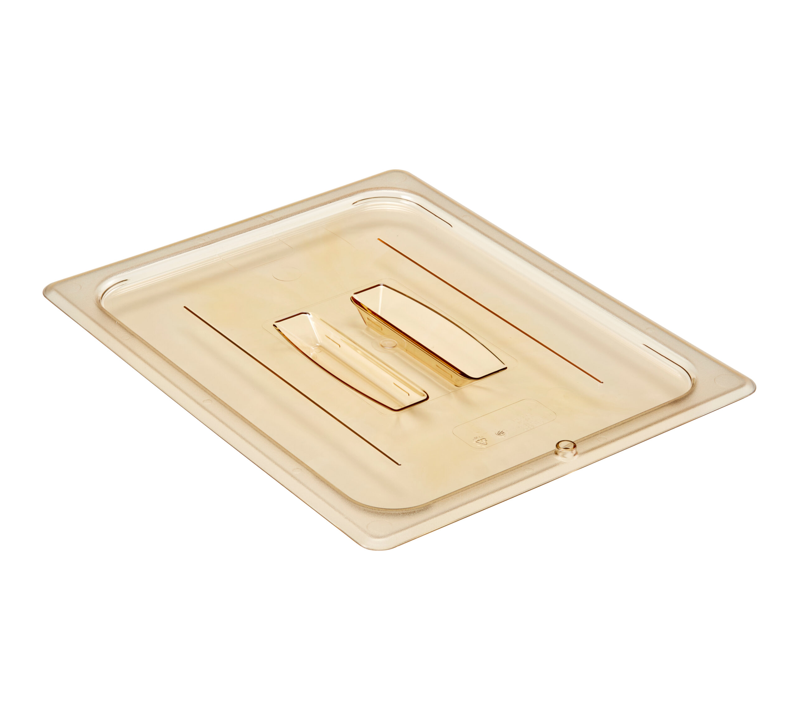 HIGH HEAT LID WITH HANDLE AMBER FOR 1/2 HIGH HEAT PANS By Cambro