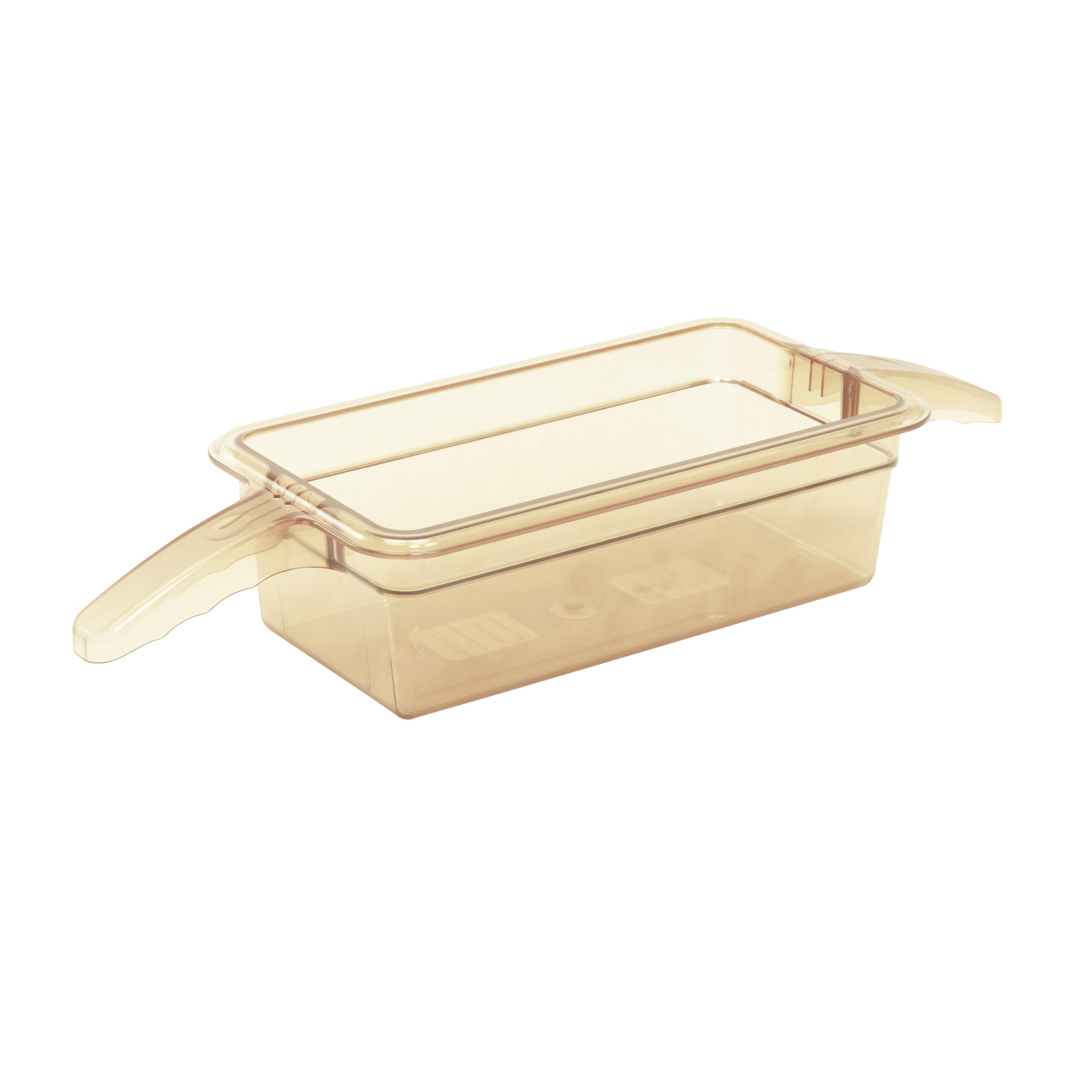 HIGH HEAT 1/3 GN PAN AMBER WITH DOUBLE HANDLE – 100MM By Cambro
