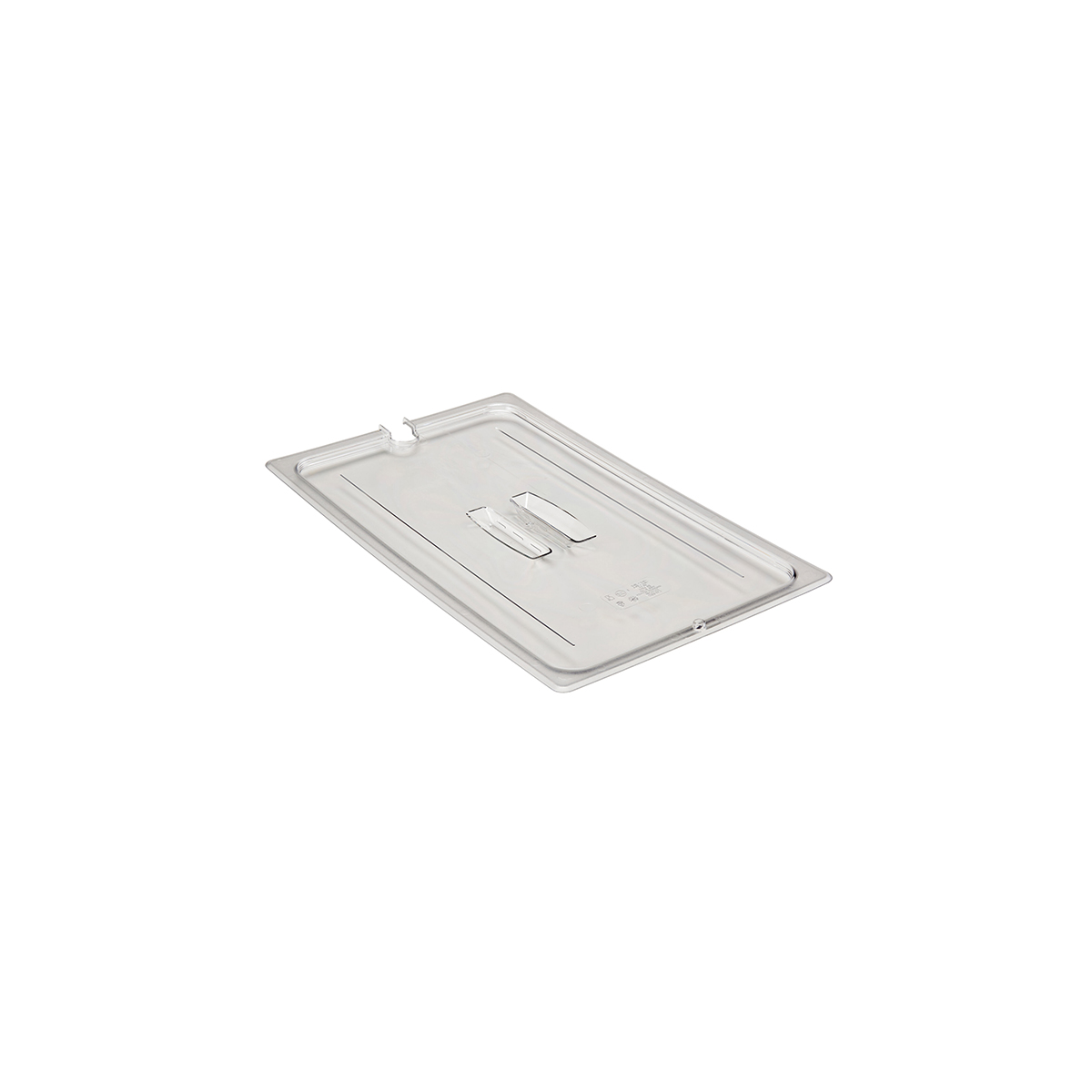 POLYCARBONATE CLEAR LID WITH HANDLE – NOTCHED – FOR 1/6 PANS   By Cambro