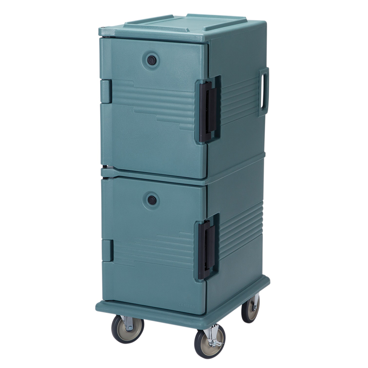 UPC FRONT LOADER 800 SERIES SLATE BLUE 52CM W X 69CM D X 137CM H – TWO COMPARTMENT WITH WHEELS   By Cambro