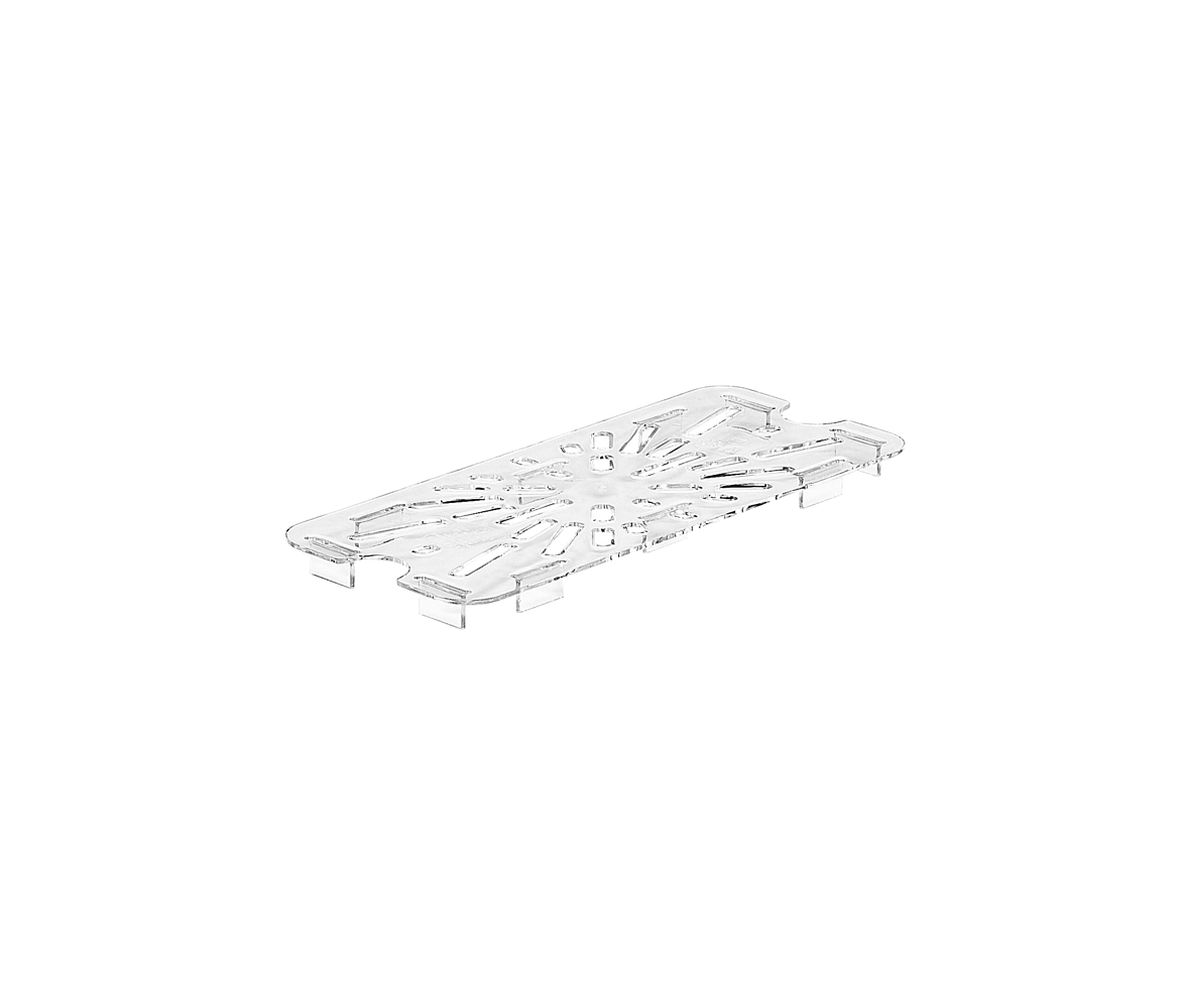POLYCARBONATE CLEAR DRAIN SHELF FOR 1/3 PANS By Cambro