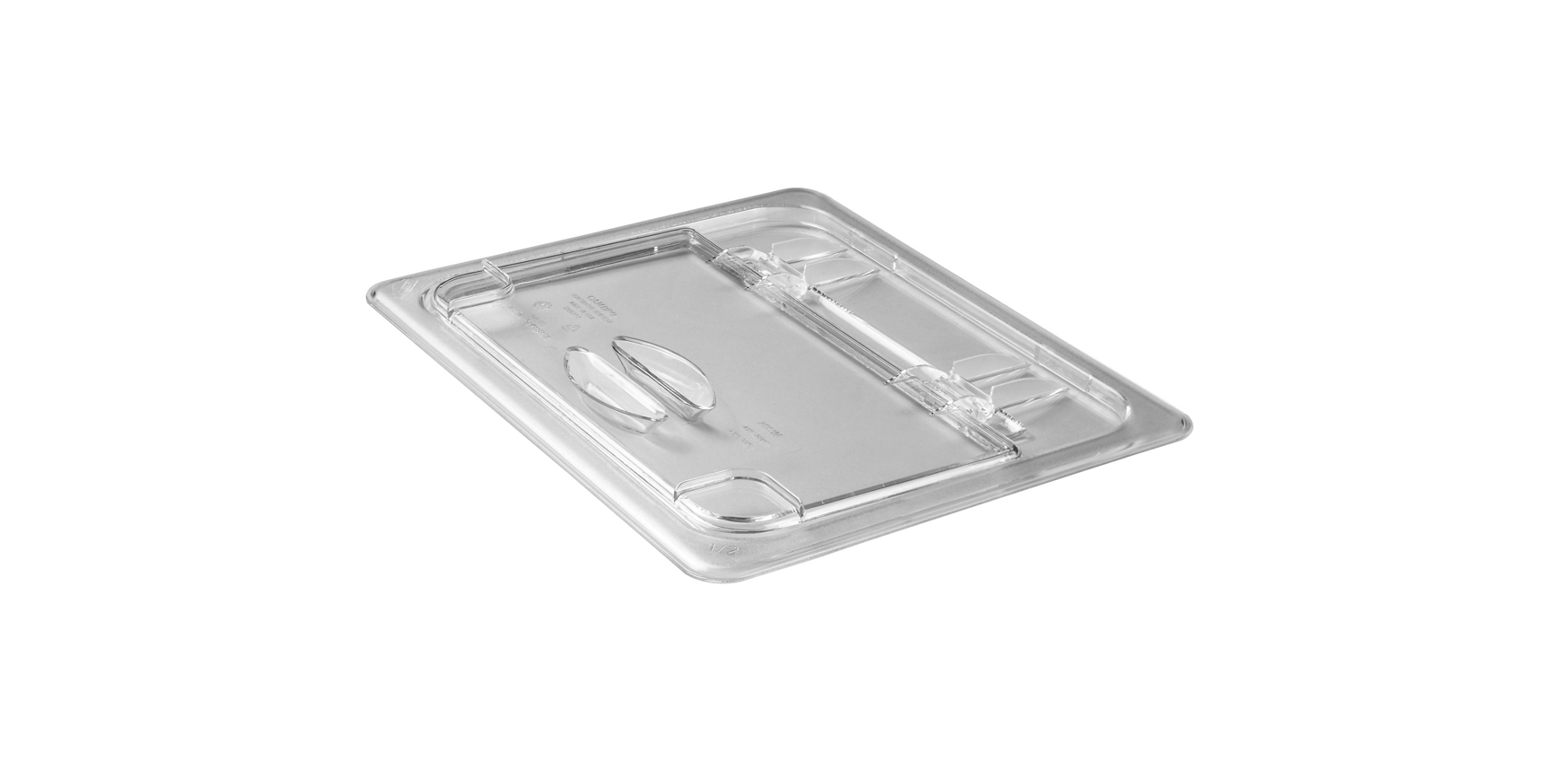 POLYCARBONATE CLEAR HINGED FLIP LID FOR 1/2 PANS   By Cambro