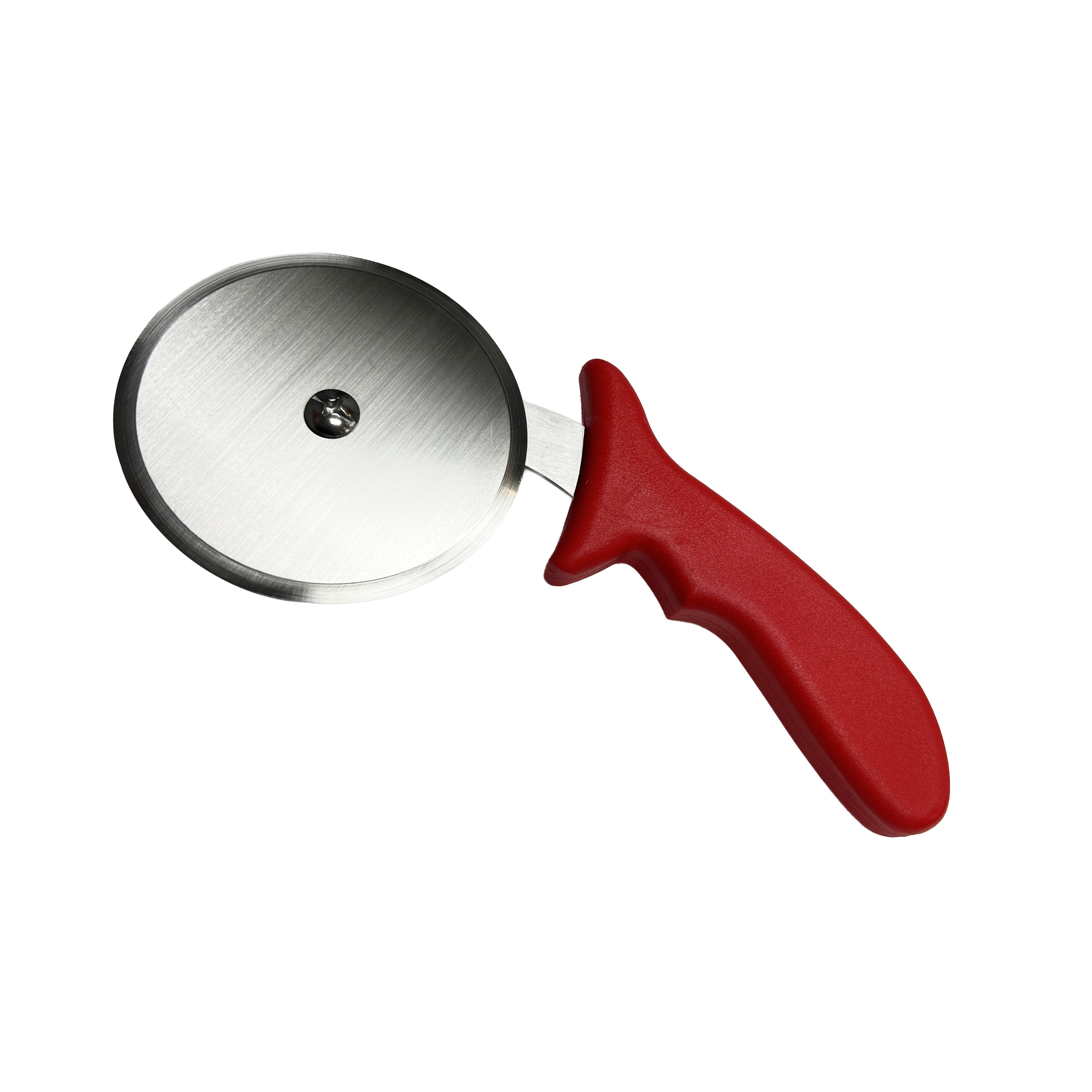 LARGE PIZZA CUTTER   RED PLASTIC HANDLE