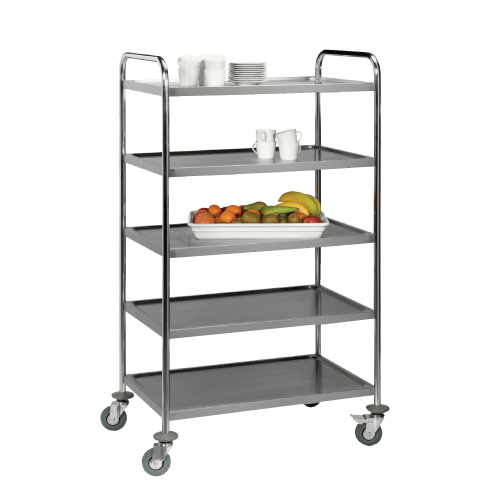 TEA TROLLEY – S/STEEL 5 SHELF