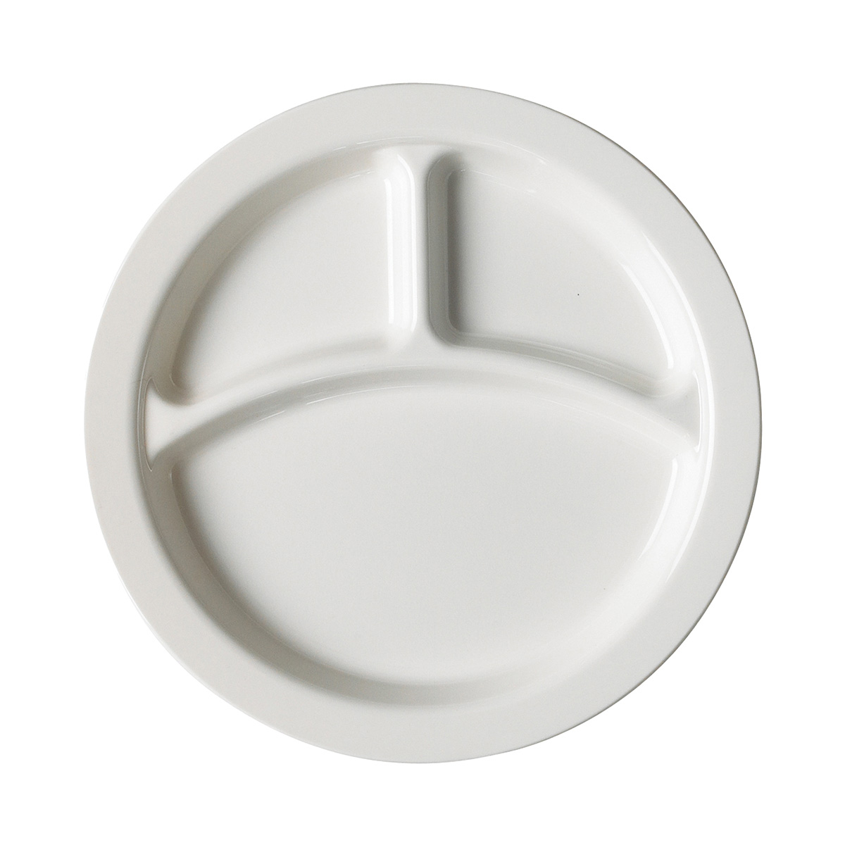 POLYCARBONATE 3 DIVISION DINNER PLATE 22.9CM DIAMETER – WHITE By Cambro
