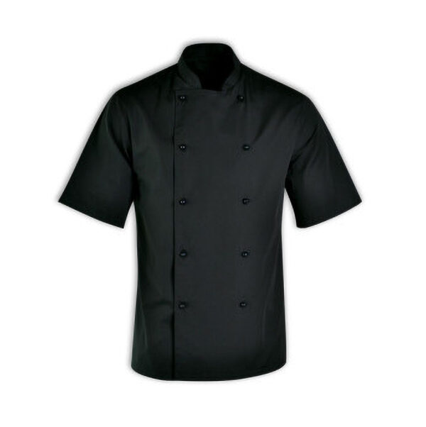 BASIC CHEF JACKET SHORT SLEEVE   BLACK