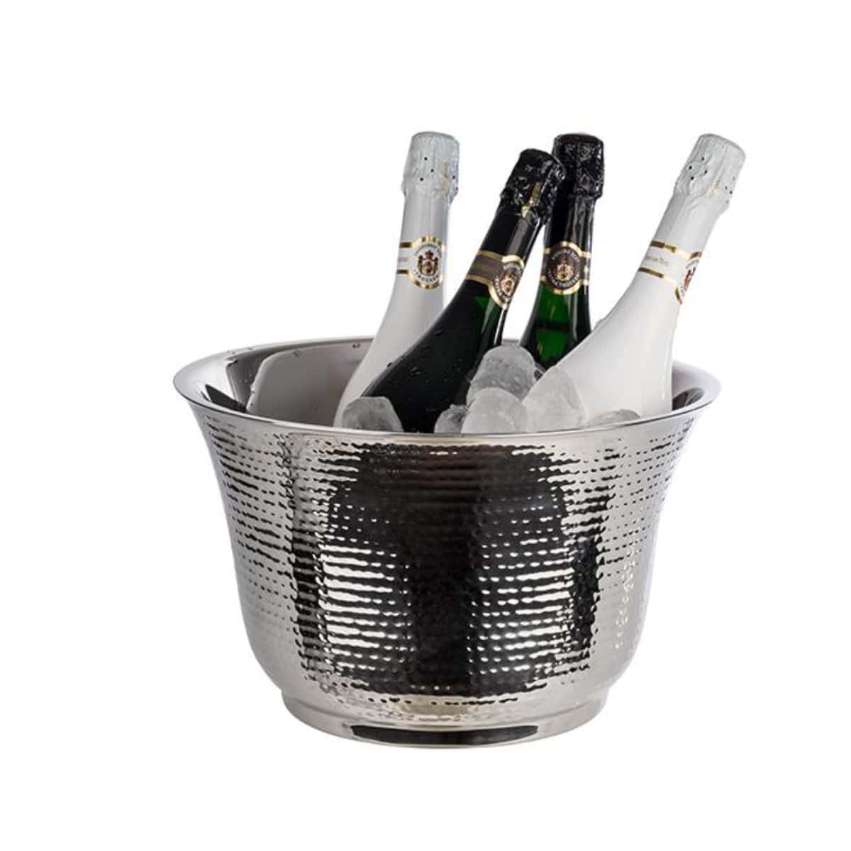 8L DOUBLE WALLED HAMMERED BOTTLE COOLER S/S   By APS