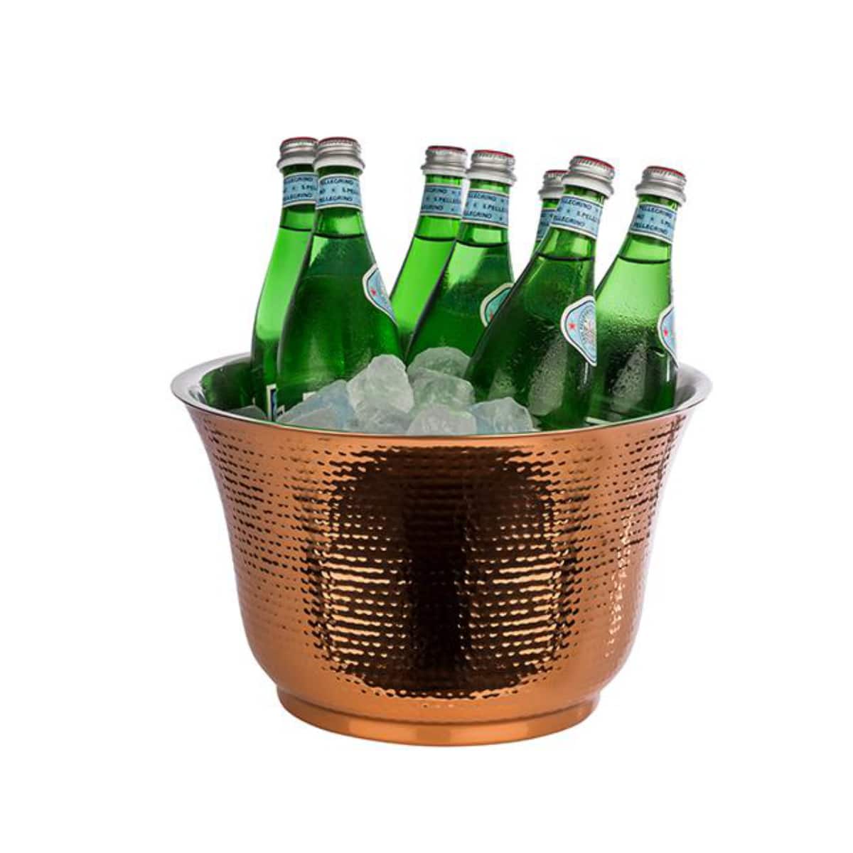 8L DOUBLE WALLED HAMMERED BOTTLE COOLER COPPER S/S By APS
