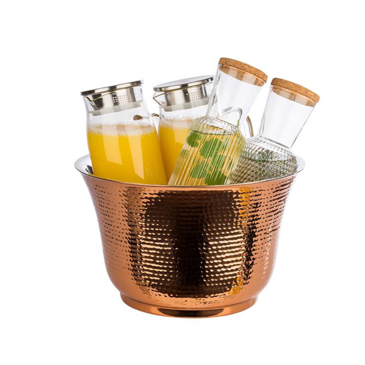8L DOUBLE WALLED HAMMERED BOTTLE COOLER COPPER S/S   By APS