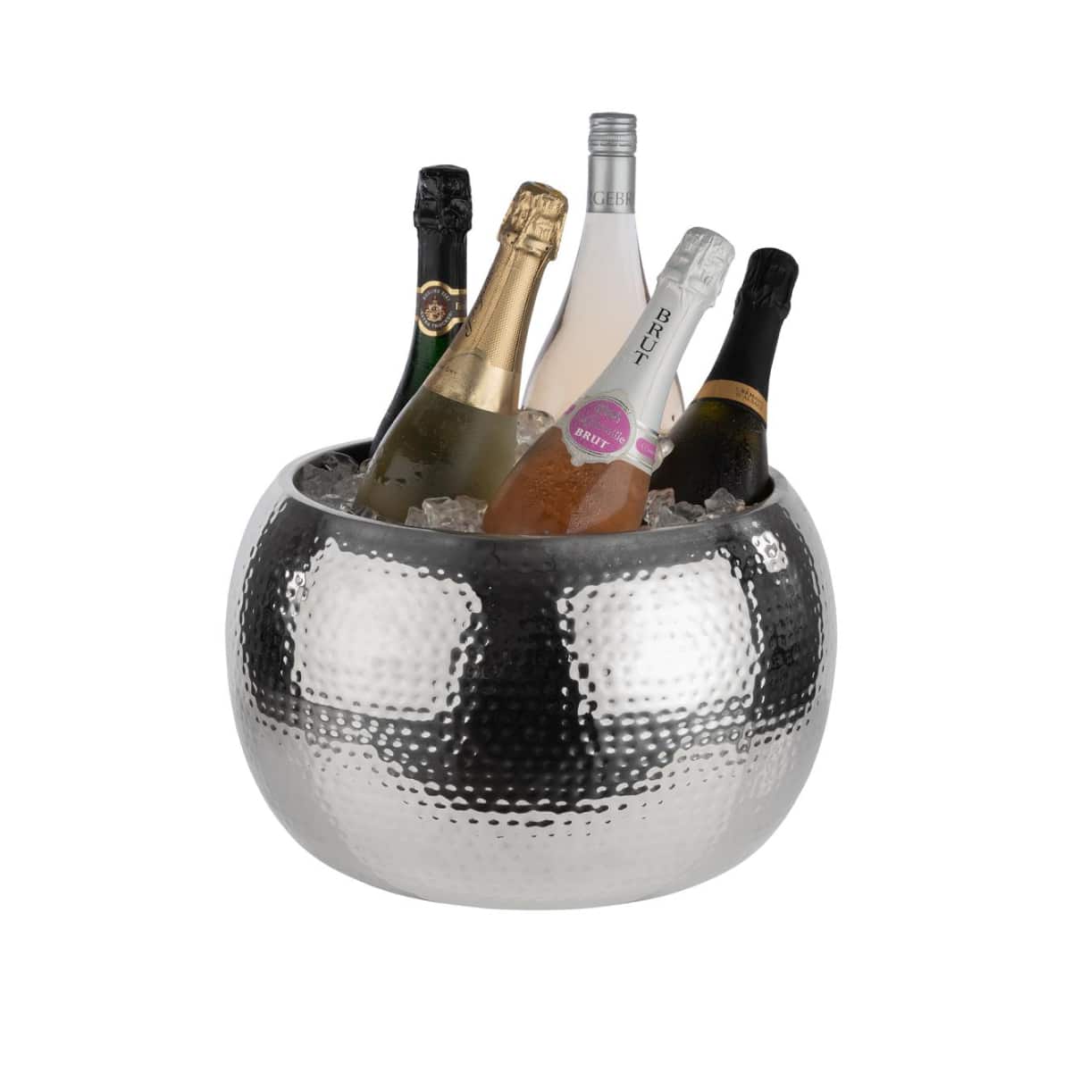 8L DOUBLE WALLED HAMMERED BOTTLE COOLER S/S   By APS