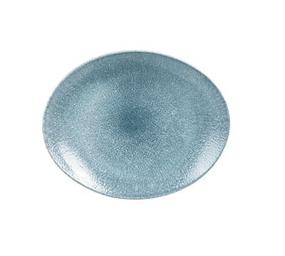317MM OVAL PLATE   RAKU TOLAZ BLUE   By Churchill