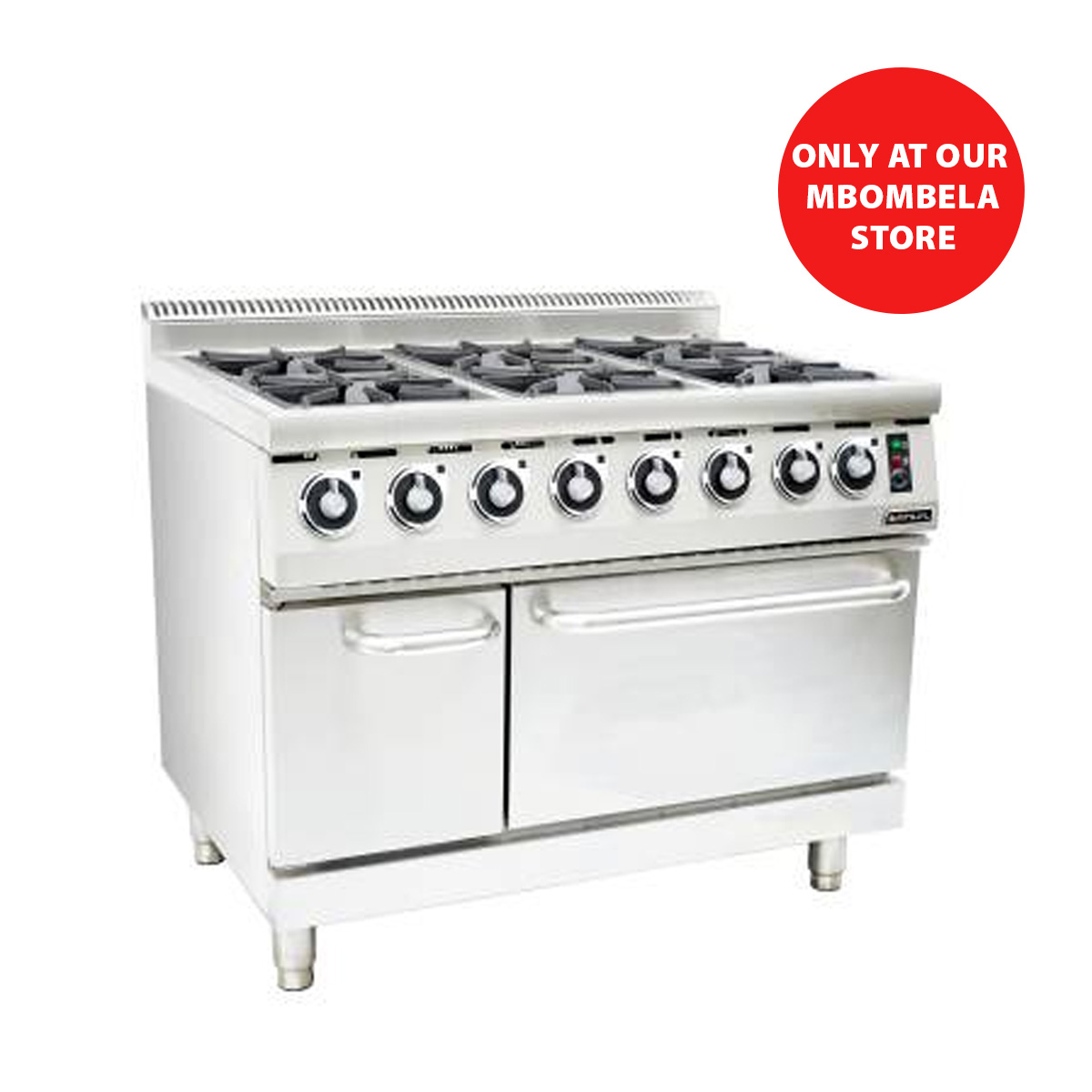 GAS STOVE 6 BURNER WITH ELECTRIC OVEN   By Anvil